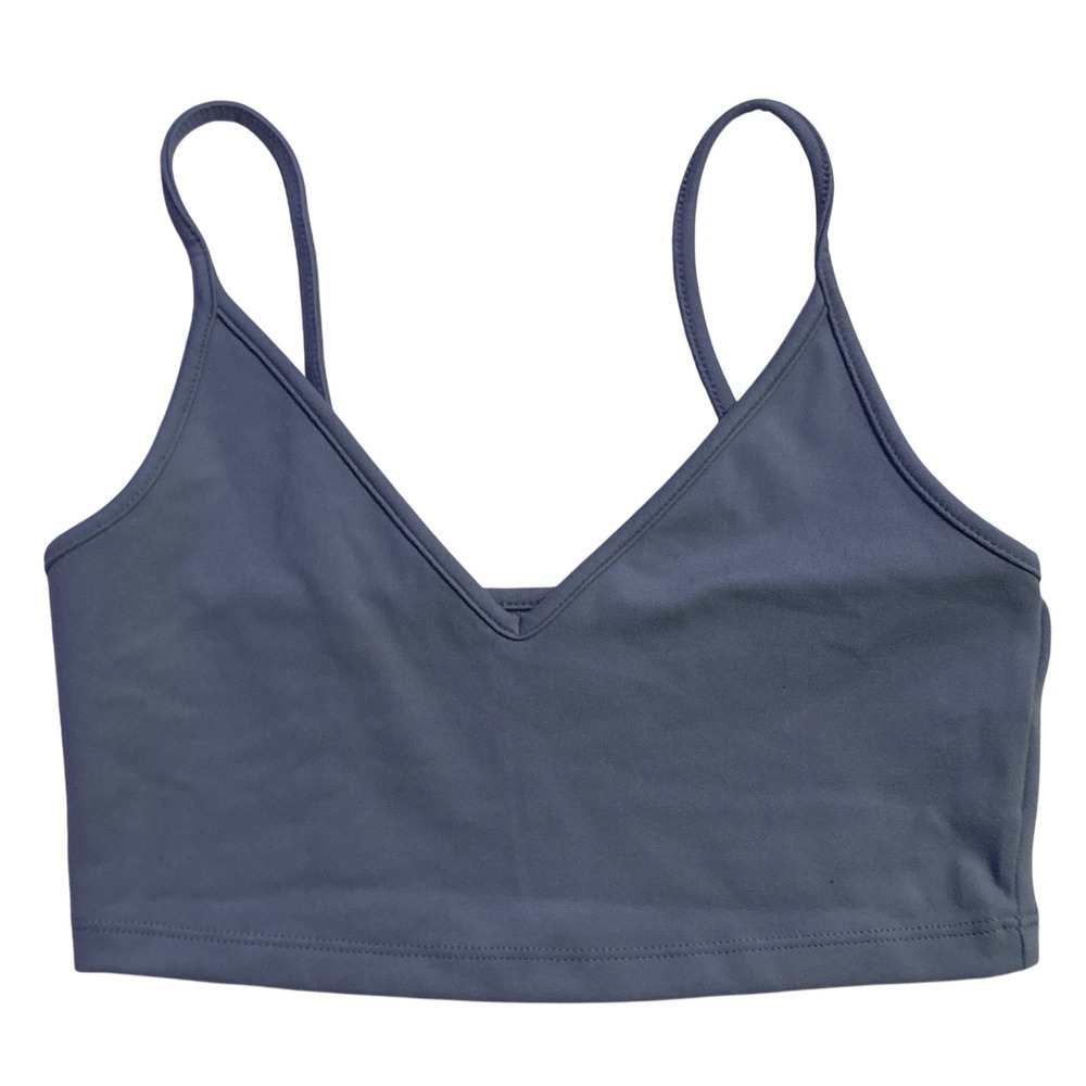 Wild Fable ButterBliss Teal V Neck Bralette Crop Top Soft Stretch XS